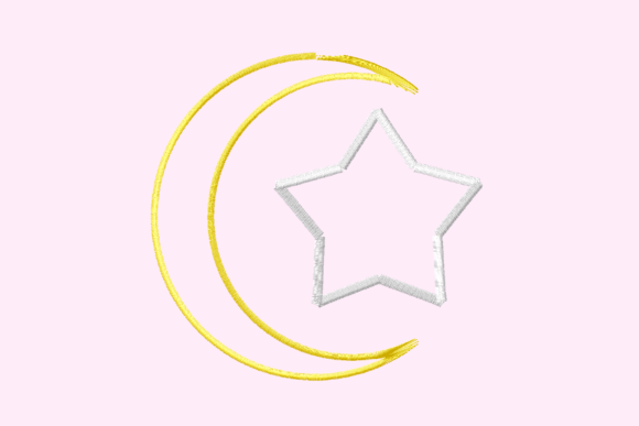 Applique Crescent Moon and Star: A Versatile Design Element