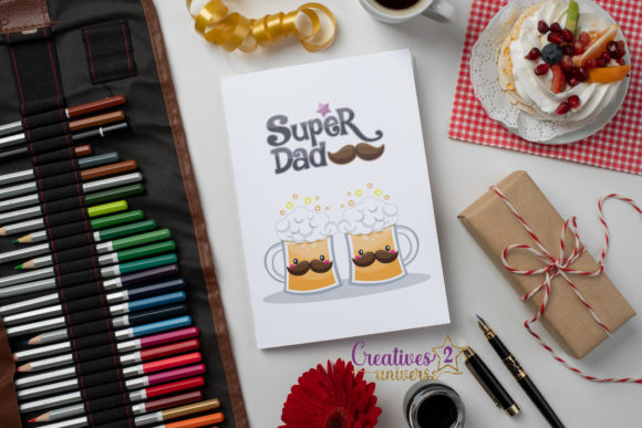 Creative Father's Day Card & Envelope Design Asset