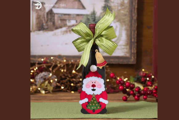 Festive Packaging Design: The Santa Wine Bottle Wrapper SVG