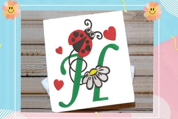Ladybug H Letter Monogram: A Playful Design Asset