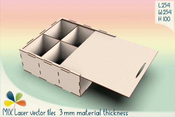 Laser Cut Box with 6 Compartments: A Designer's Organizational Essential