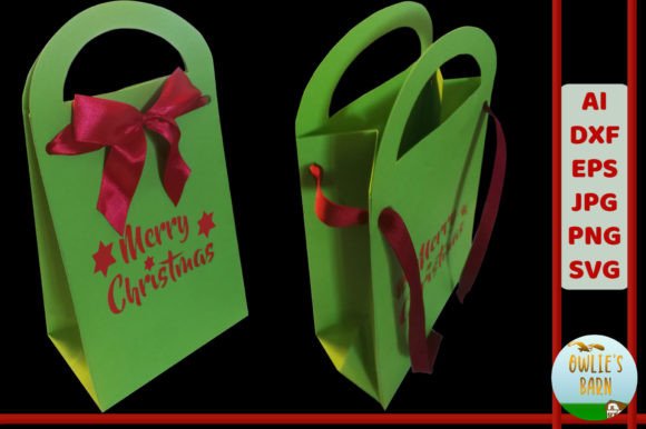 Lunchbag-style Box with Handle - Xmas: A Festive Design Asset